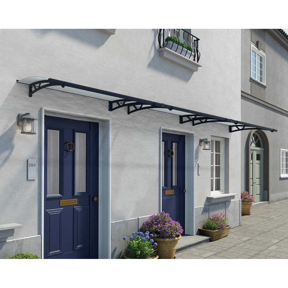 Altair Door Awning 5 x 3 ft. Grey Panel | Palram-Canopia-Delightful Yard