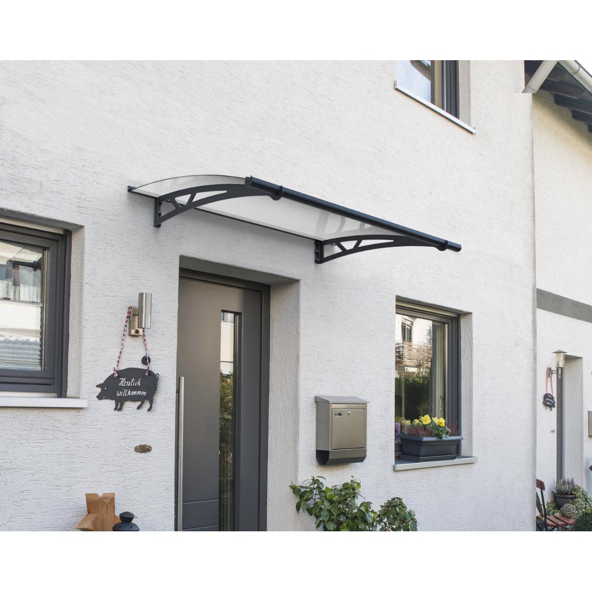 Altair Door Awning 5 x 3 ft. Grey Panel | Palram-Canopia-Delightful Yard