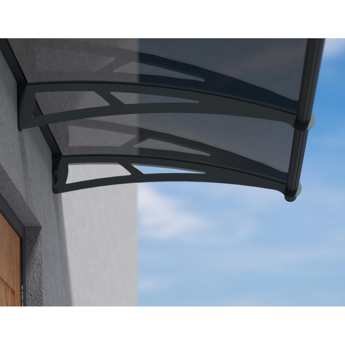 Aquila Door Awning 7 x 3 ft. Grey Panel | Palram-Canopia-Delightful Yard