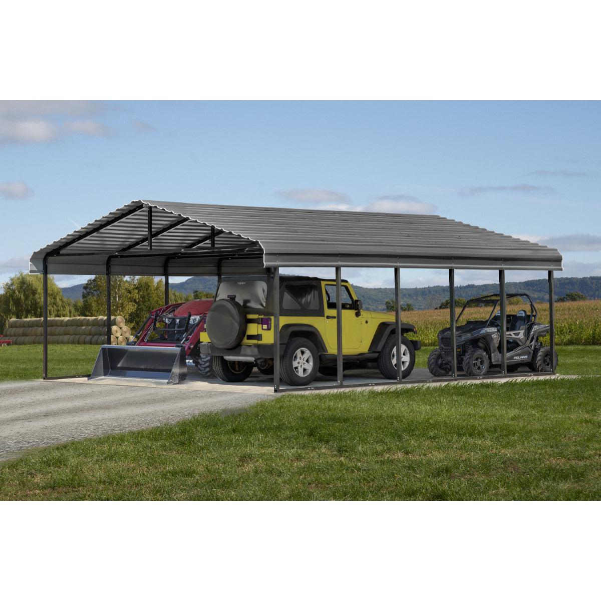 Arrow Steel Carport Canopy 20 x 24 x 7 ft.-Delightful Yard