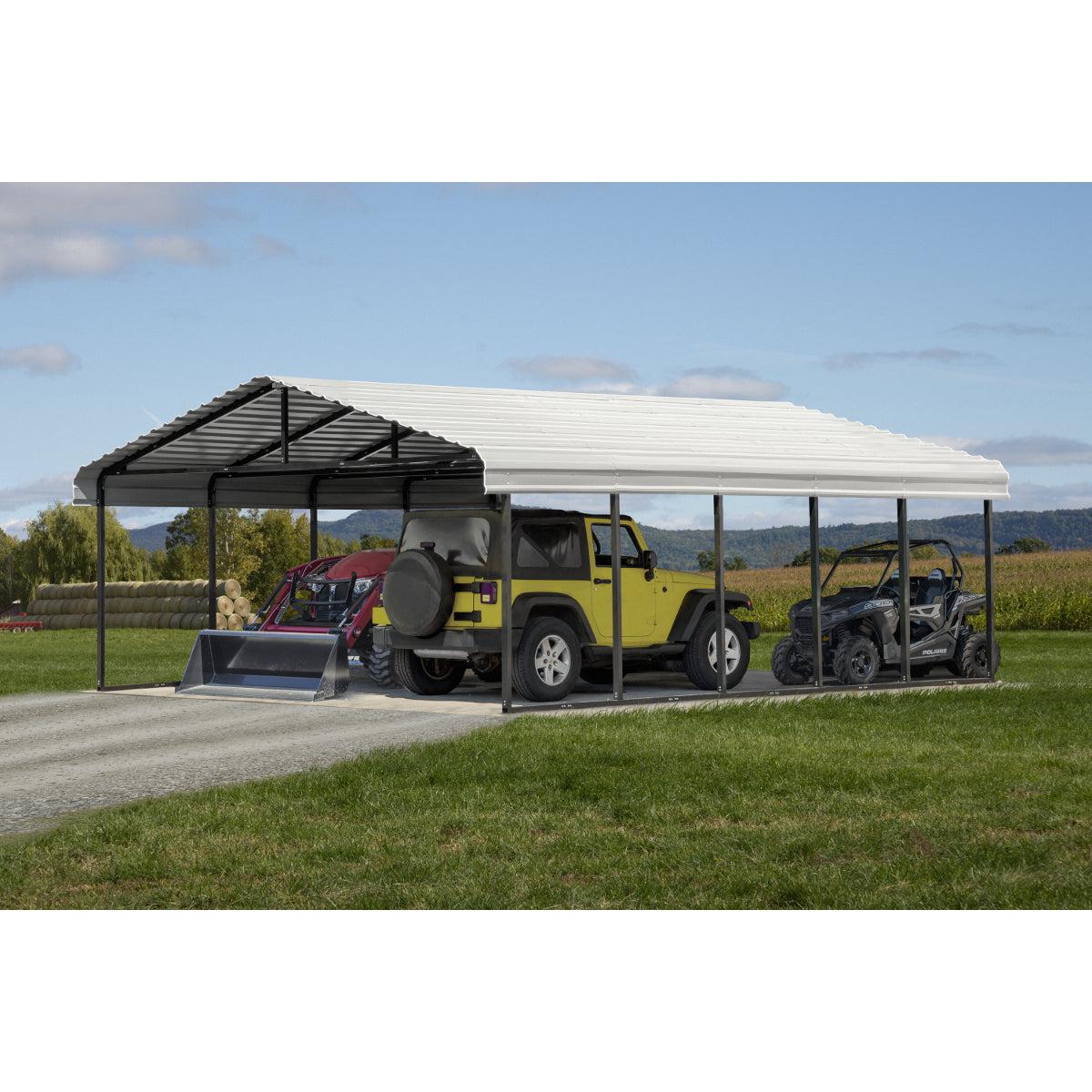 Arrow Steel Carport Canopy 20 x 24 x 7 ft.-Delightful Yard
