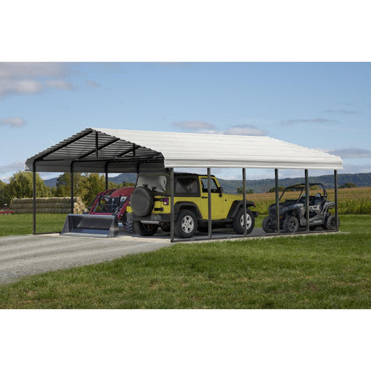 Arrow Steel Carport Canopy 20 x 24 x 7 ft.-Delightful Yard