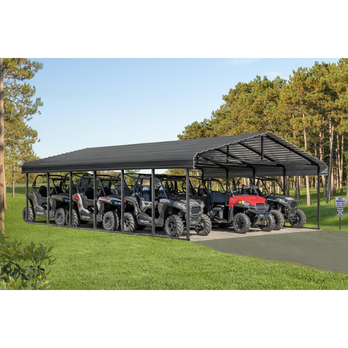 Arrow Steel Carport Canopy 20 x 29 x 7 ft.-Delightful Yard