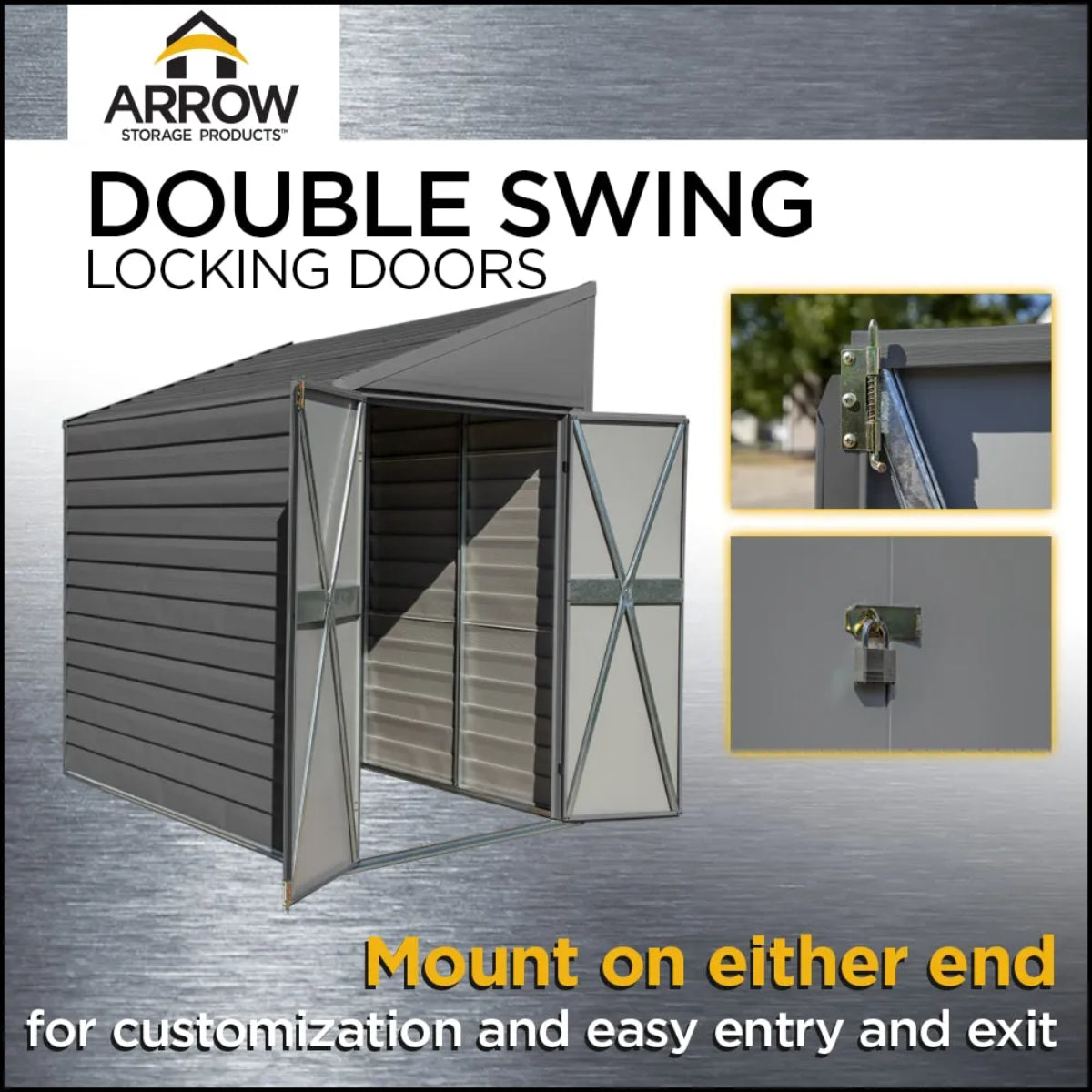 Arrow Yardsaver Steel Storage Shed 4 x 10 ft.-Delightful Yard