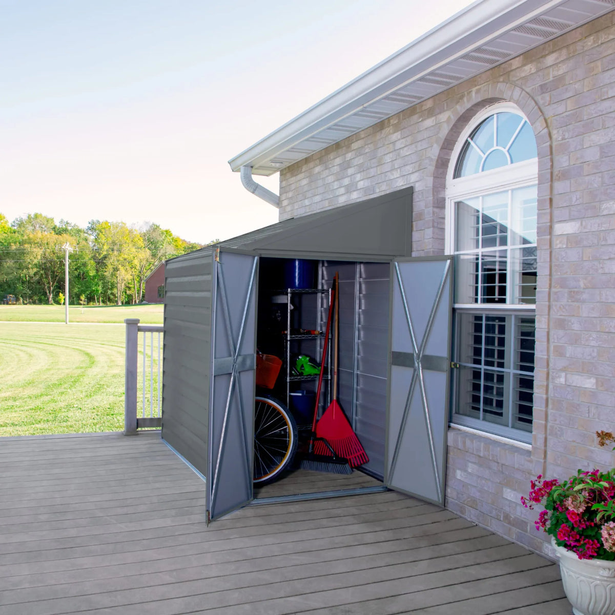 Arrow Yardsaver Steel Storage Shed 4 x 7 ft.-Delightful Yard