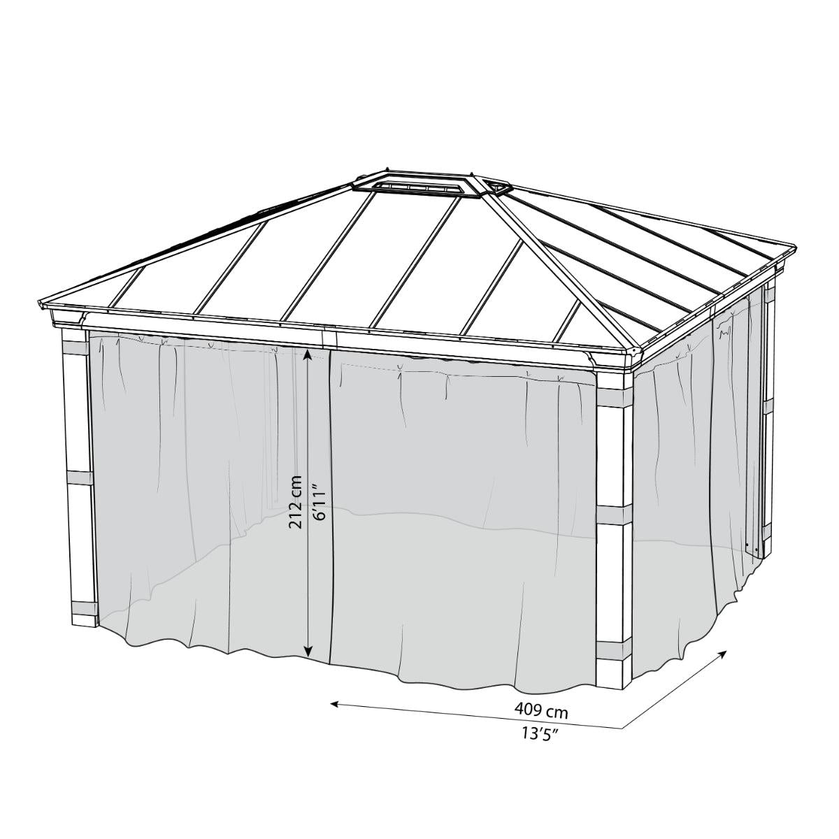 Dallas Gazebo Mosquito Netting Set 12 x 14 ft | Palram-Canopia-Delightful Yard