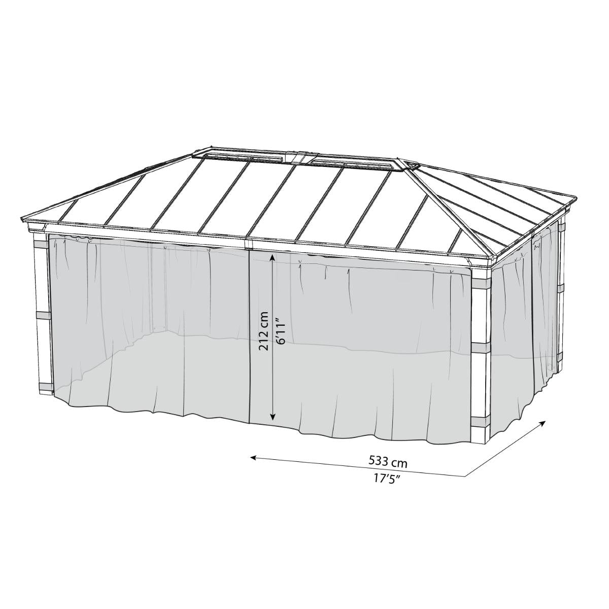 Dallas Gazebo Mosquito Netting Set 14 x 20 ft | Palram-Canopia-Delightful Yard