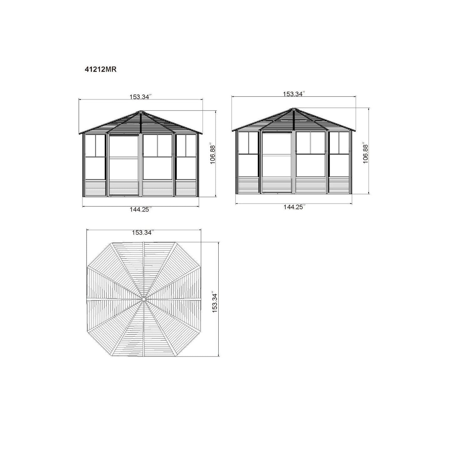 Florence Aluminum Solarium Metal Roof 12 x 12 ft. | Gazebo PenGuin-Delightful Yard