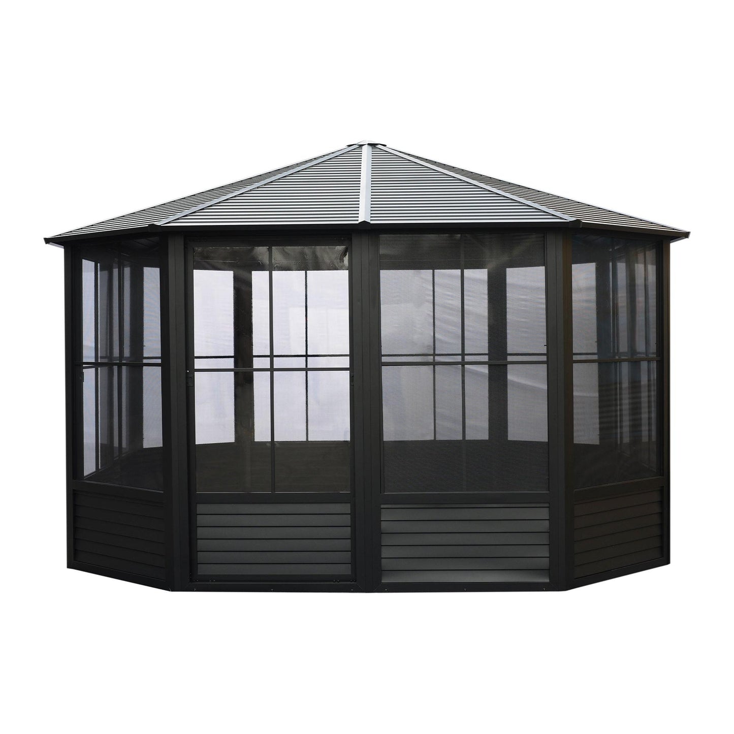 Florence Aluminum Solarium Metal Roof 12 x 12 ft. | Gazebo PenGuin-Delightful Yard