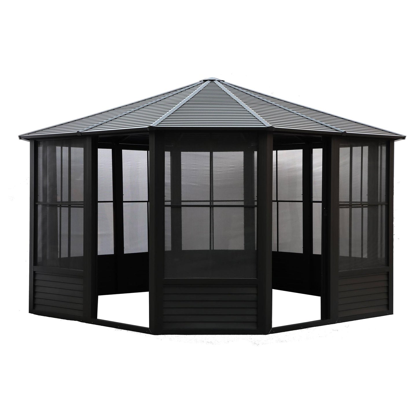 Florence Aluminum Solarium Metal Roof 12 x 12 ft. | Gazebo PenGuin-Delightful Yard
