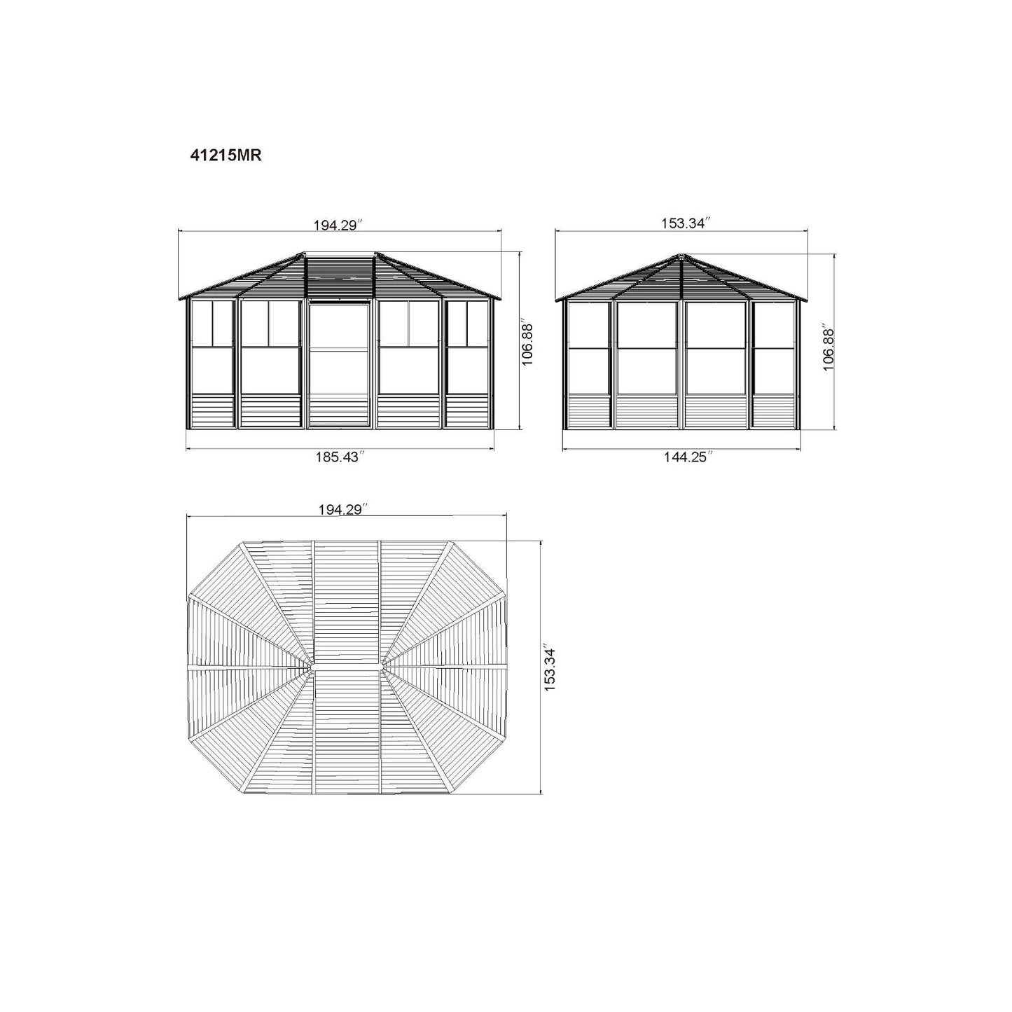 Florence Aluminum Solarium Metal Roof 12 x 15 ft. | Gazebo PenGuin-Delightful Yard