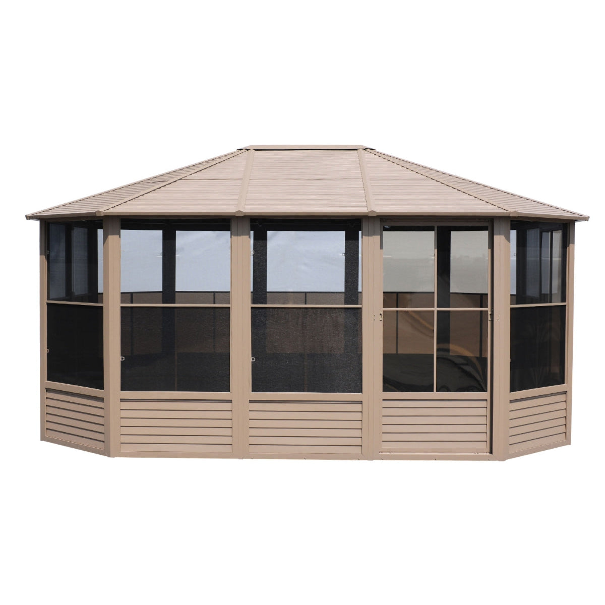 Florence Aluminum Solarium Metal Roof 12 x 15 ft. | Gazebo PenGuin-Delightful Yard