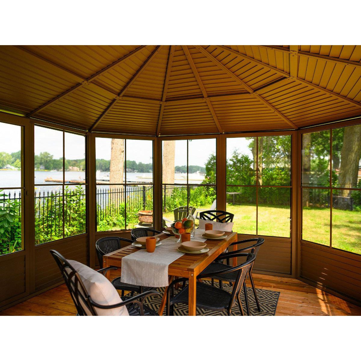 Florence Aluminum Solarium Metal Roof 12 x 15 ft. | Gazebo PenGuin-Delightful Yard