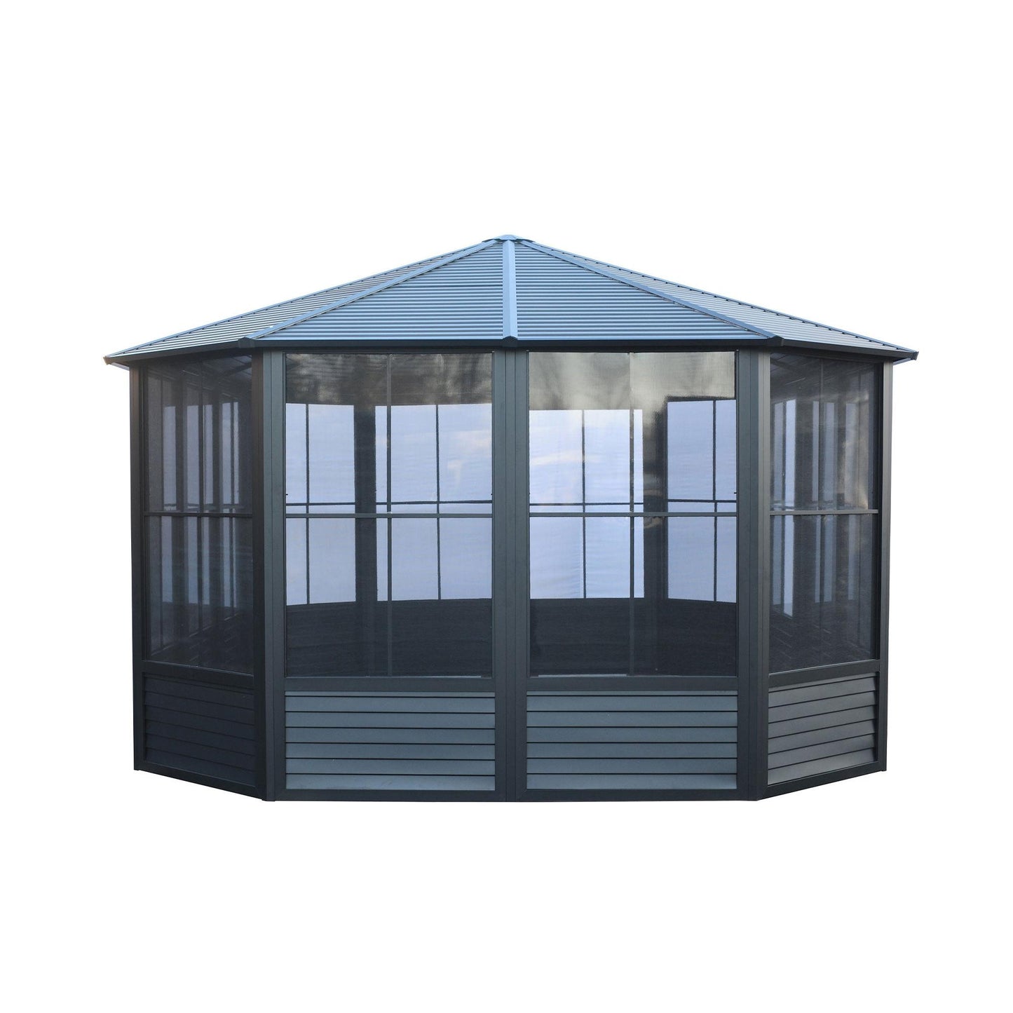 Florence Aluminum Solarium Metal Roof 12 x 15 ft. | Gazebo PenGuin-Delightful Yard