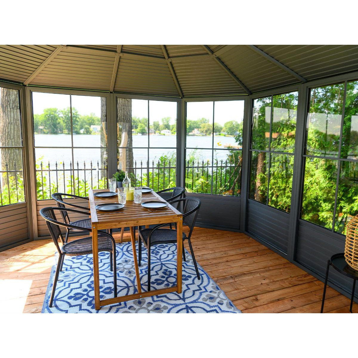 Florence Aluminum Solarium Metal Roof 12 x 15 ft. | Gazebo PenGuin-Delightful Yard