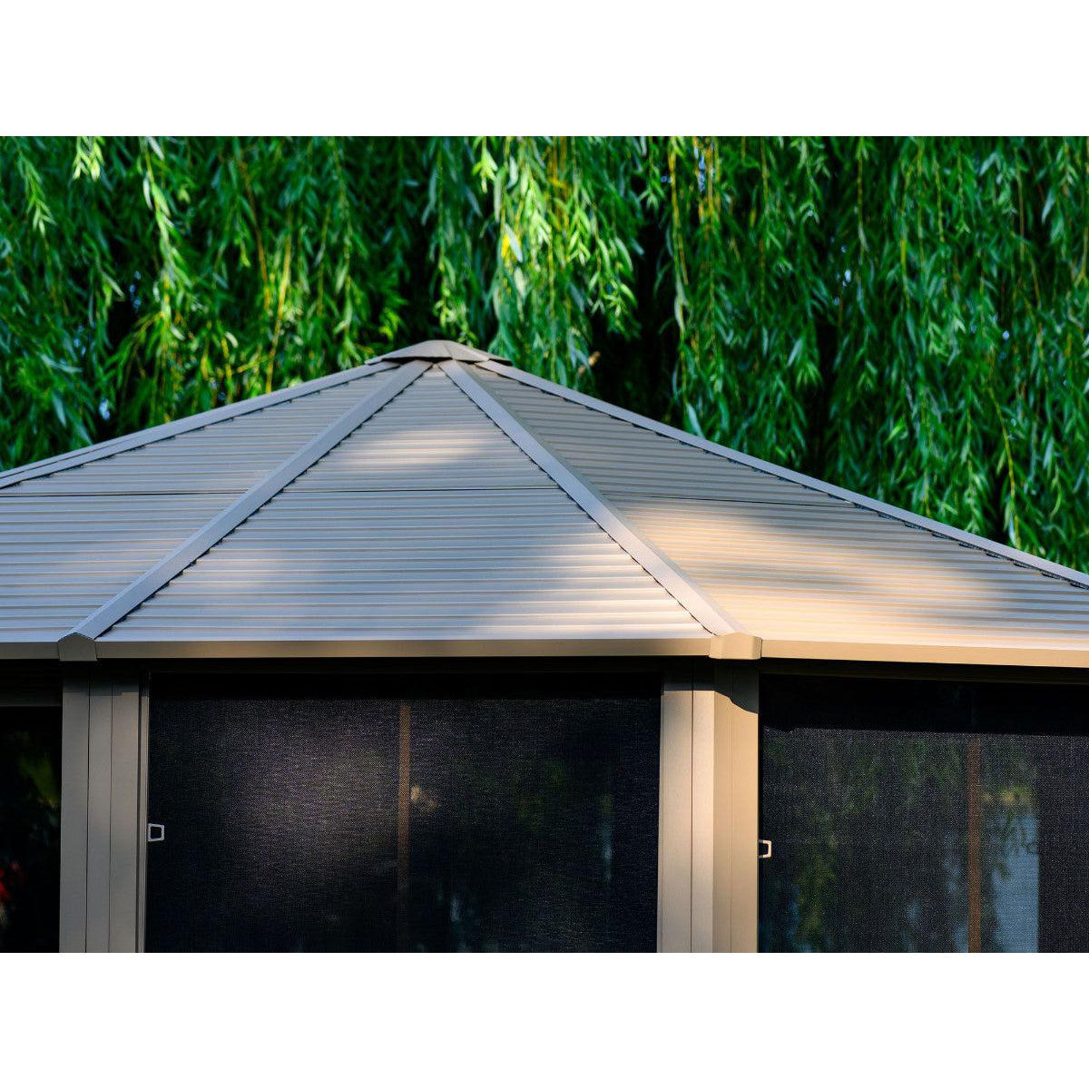Florence Aluminum Solarium Metal Roof 12 x 18 ft. | Gazebo PenGuin-Delightful Yard