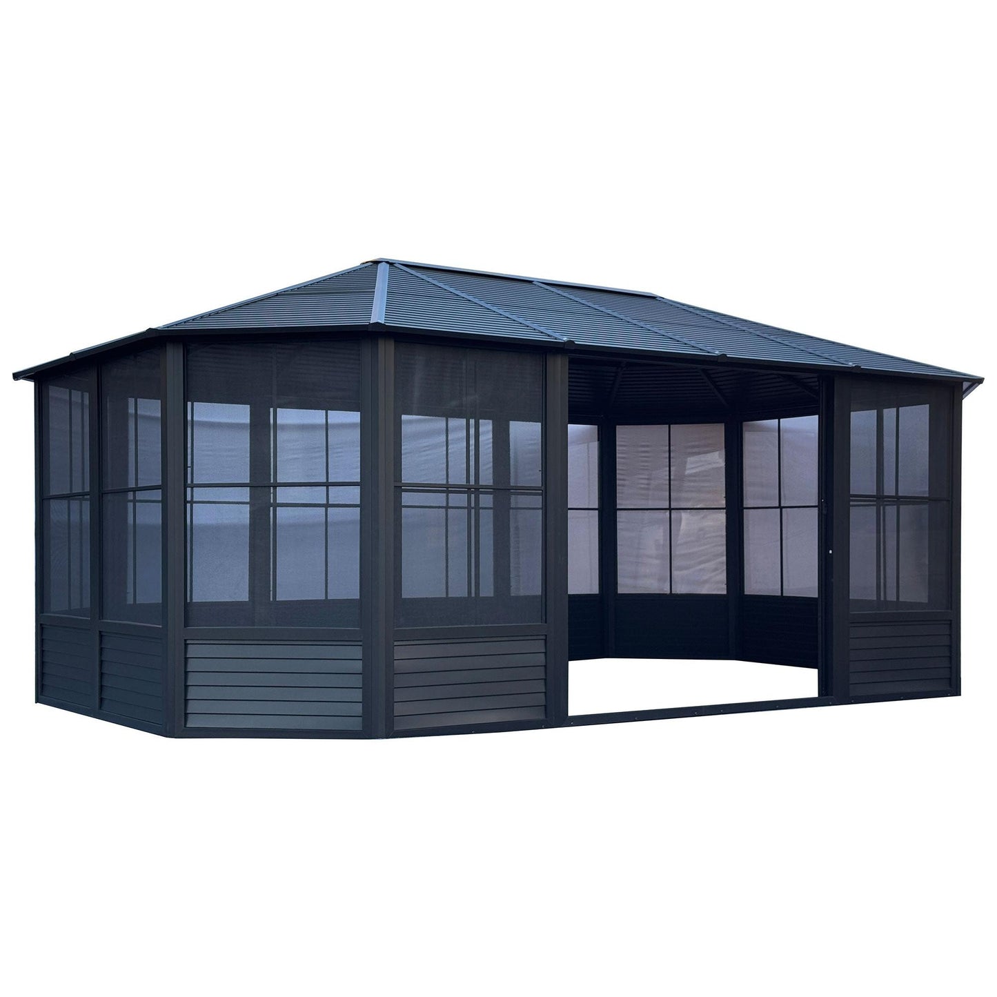 Florence Aluminum Solarium Metal Roof 12 x 18 ft. | Gazebo PenGuin-Delightful Yard