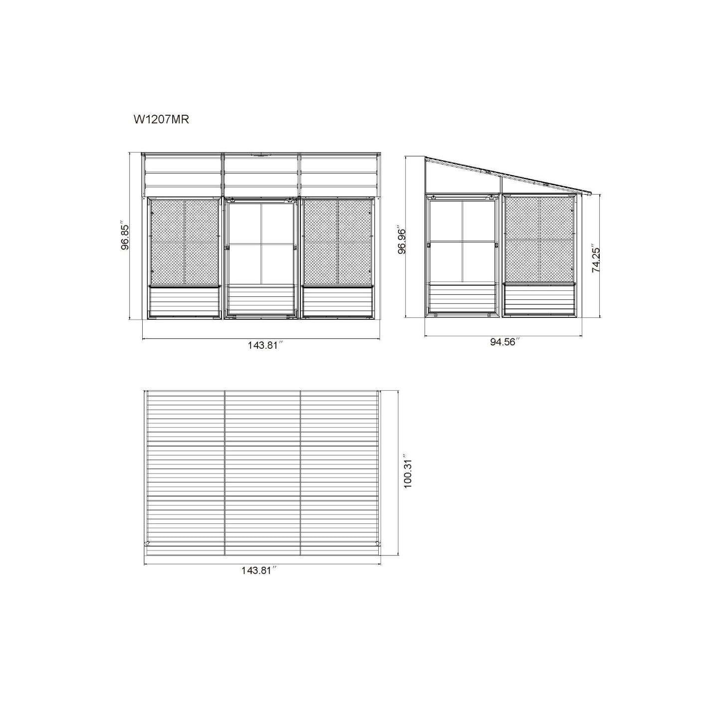 Florence Aluminum Wall Mounted Sunroom Metal Roof 8 x 12 ft. | Gazebo PenGuin-Delightful Yard