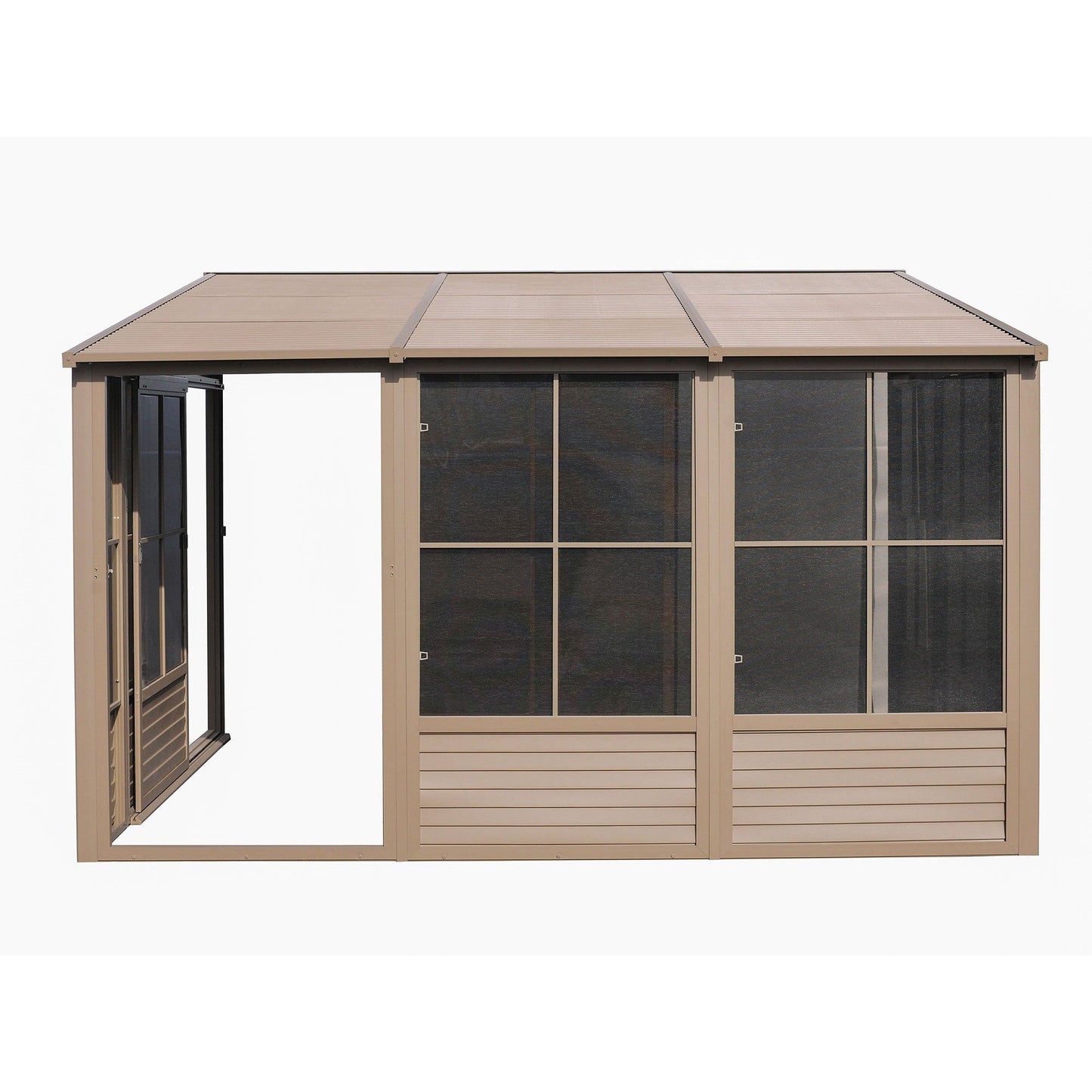 Florence Aluminum Wall Mounted Sunroom Metal Roof 8 x 12 ft. | Gazebo PenGuin-Delightful Yard