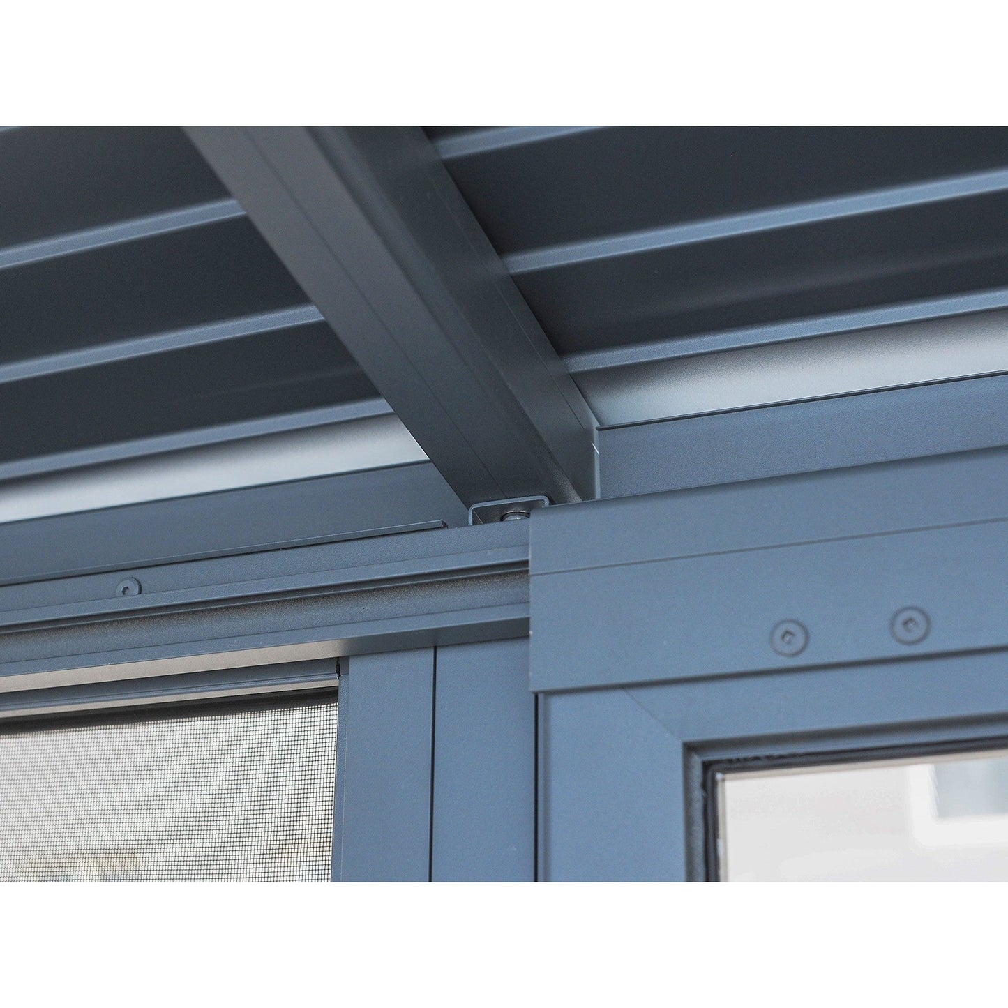 Florence Aluminum Wall Mounted Sunroom Metal Roof 8 x 12 ft. | Gazebo PenGuin-Delightful Yard