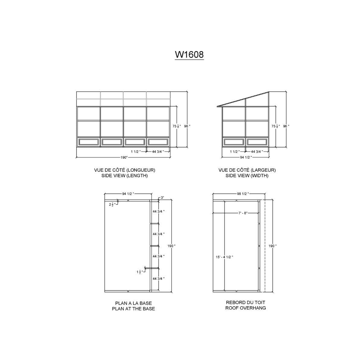Florence Aluminum Wall Mounted Sunroom Metal Roof 8 x 16 ft. | Gazebo PenGuin-Delightful Yard