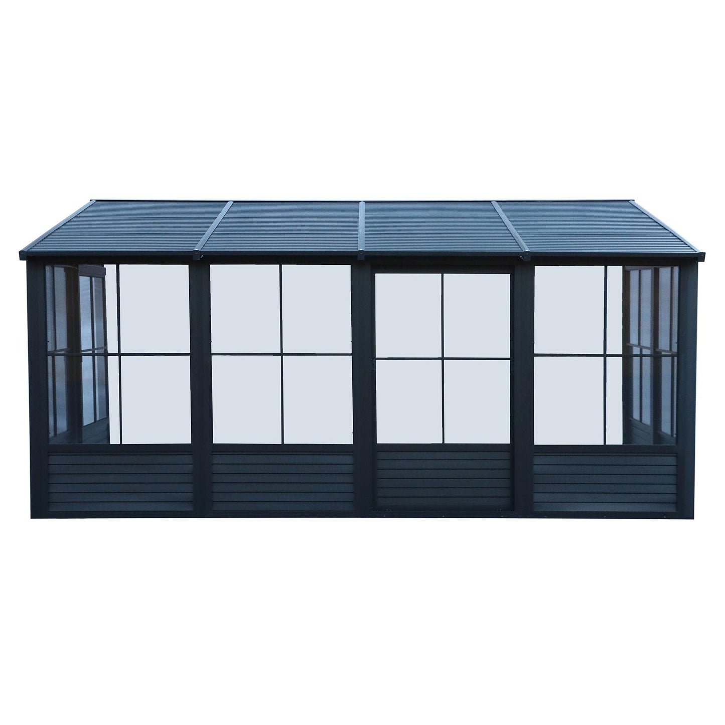 Florence Aluminum Wall Mounted Sunroom Metal Roof 8 x 16 ft. | Gazebo PenGuin-Delightful Yard