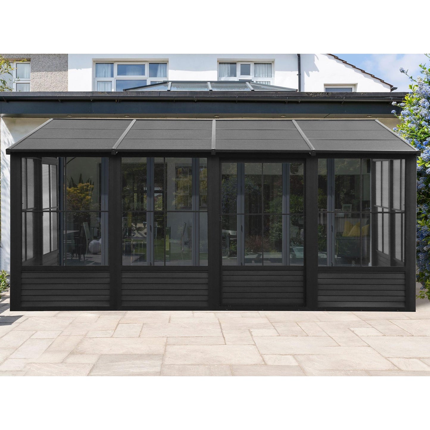 Florence Aluminum Wall Mounted Sunroom Metal Roof 8 x 16 ft. | Gazebo PenGuin-Delightful Yard