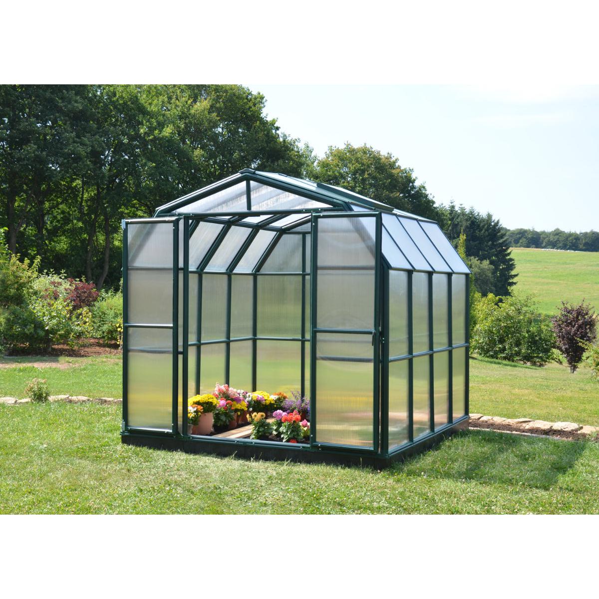 Grand Gardener Polycarbonate Greenhouse 8 x 8 ft. | Rion by Palram-Canopia-Delightful Yard