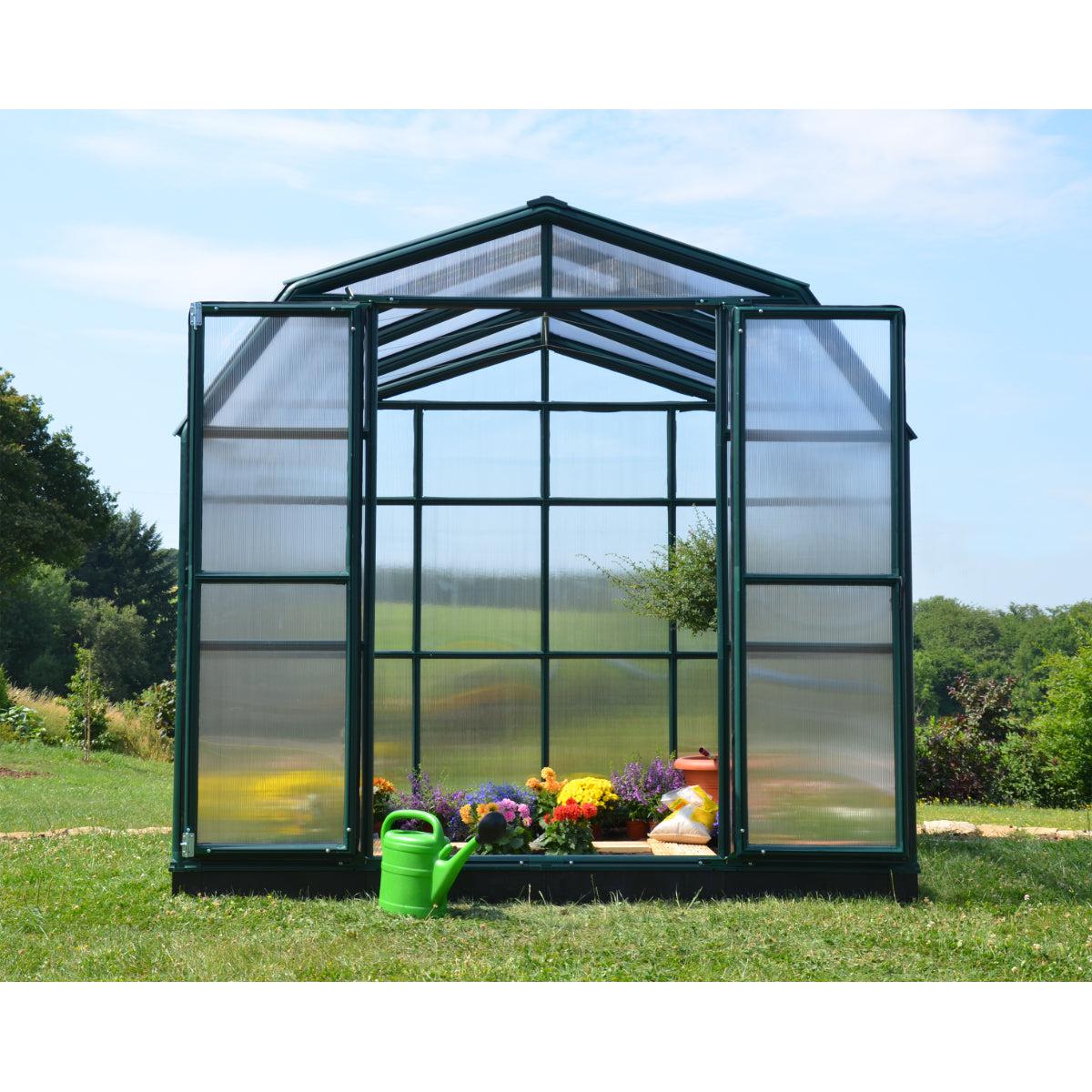 Grand Gardener Polycarbonate Greenhouse 8 x 8 ft. | Rion by Palram-Canopia-Delightful Yard
