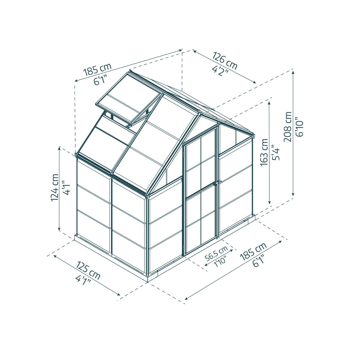 Harmony Polycarbonate Greenhouse 6 x 4 ft. | Palram-Canopia-Delightful Yard