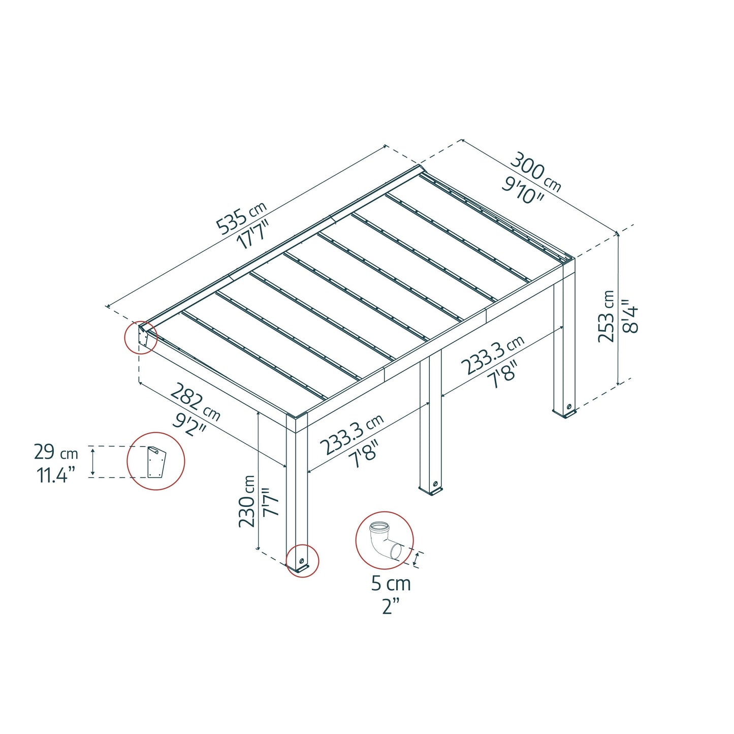 Helsinki Cedar Wood Patio Covers 10 x 17 ft. Solid Panels | Palram-Canopia-Delightful Yard