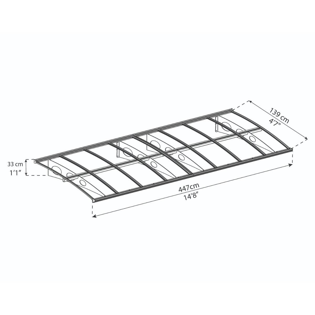Herald Door Awning 7 x 5 ft. TwinWall Panel | Palram-Canopia-Delightful Yard