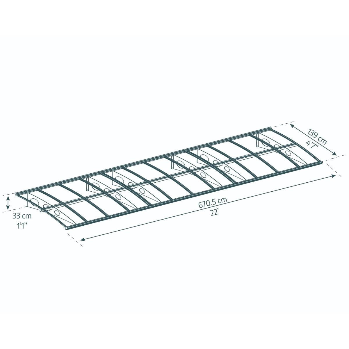 Herald Door Awning 7 x 5 ft. TwinWall Panel | Palram-Canopia-Delightful Yard