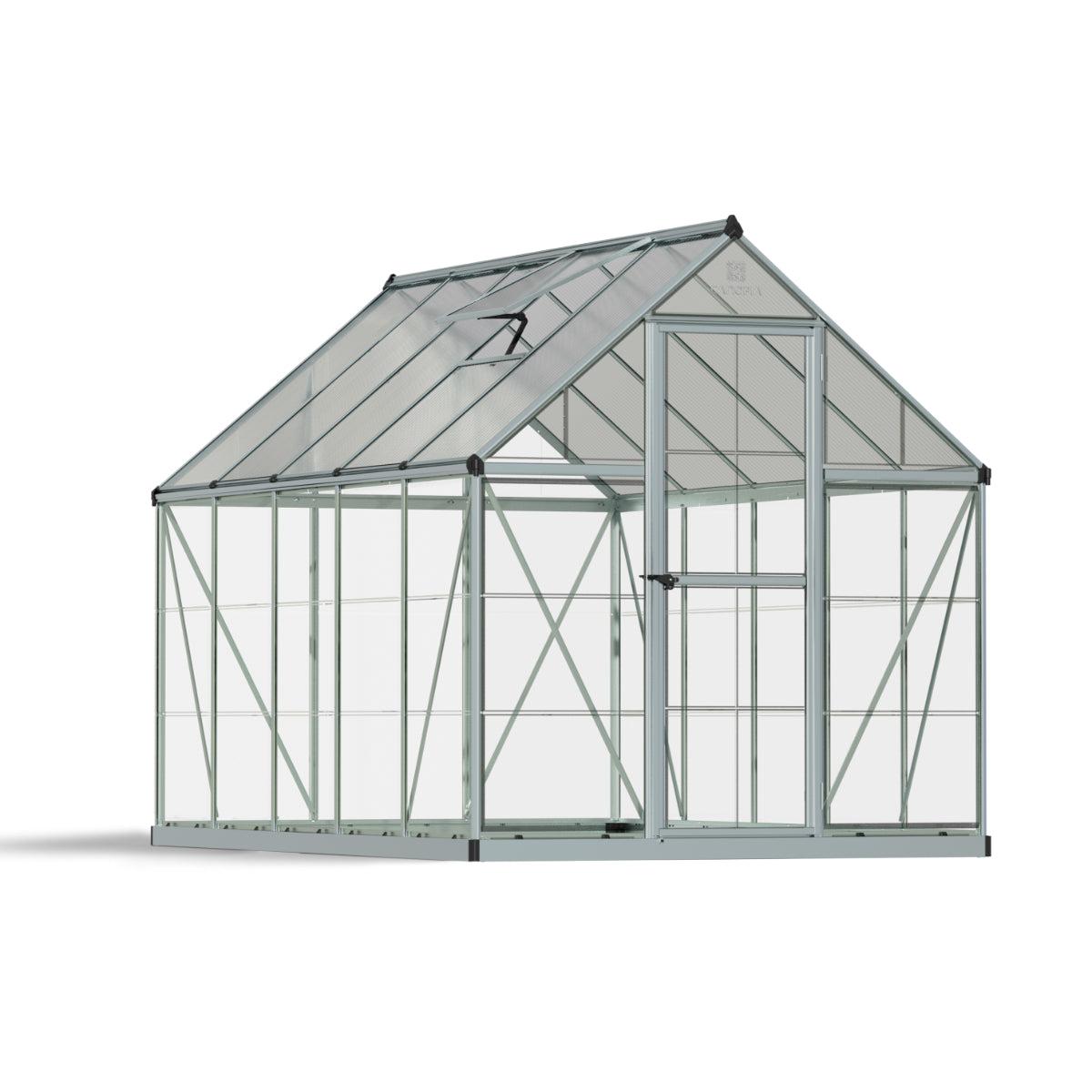 Hybrid Polycarbonate Greenhouse 6 x 10 ft. Silver Frame | Palram-Canopia-Delightful Yard