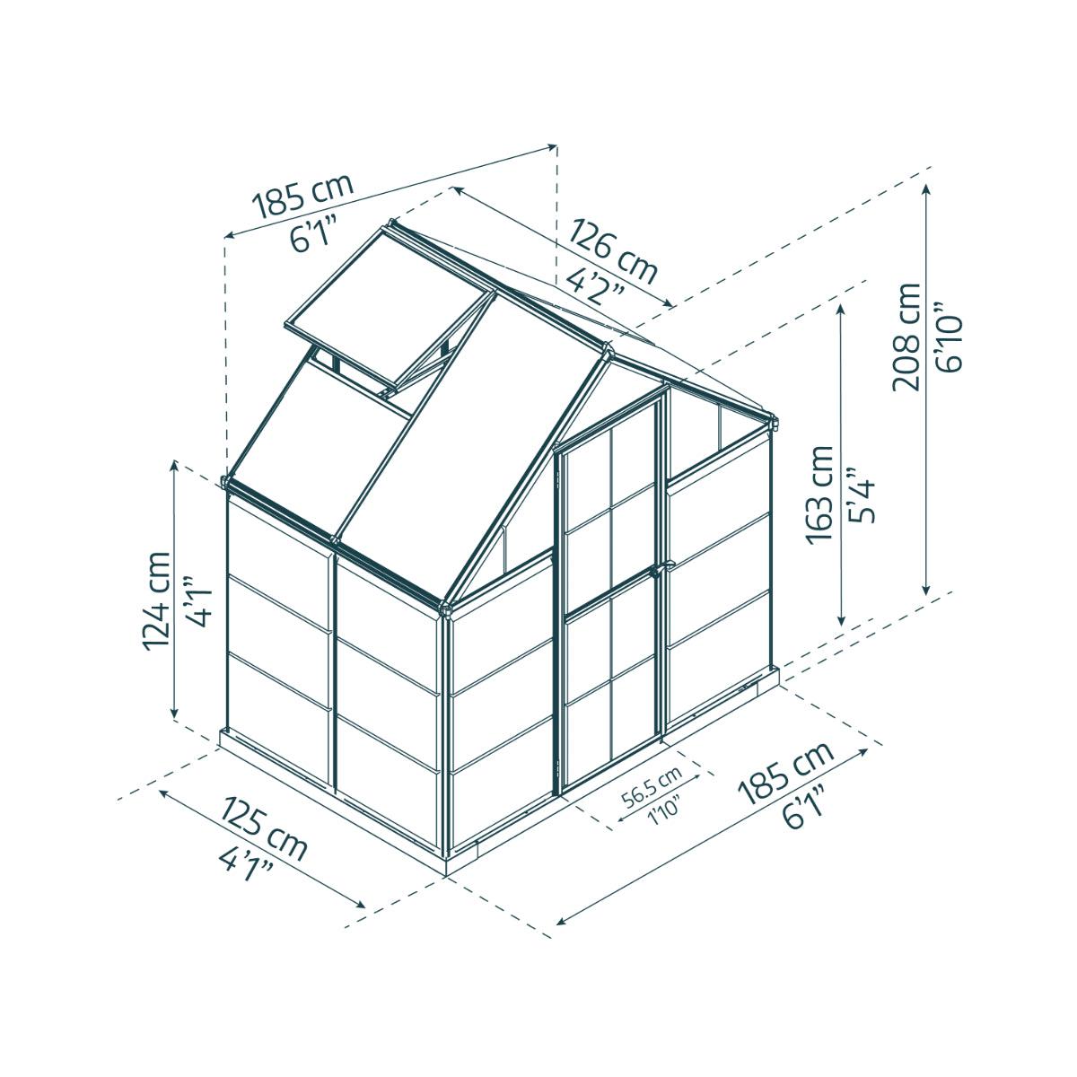 Hybrid Polycarbonate Greenhouse 6 x 4 ft. Green Frame | Palram-Canopia-Delightful Yard