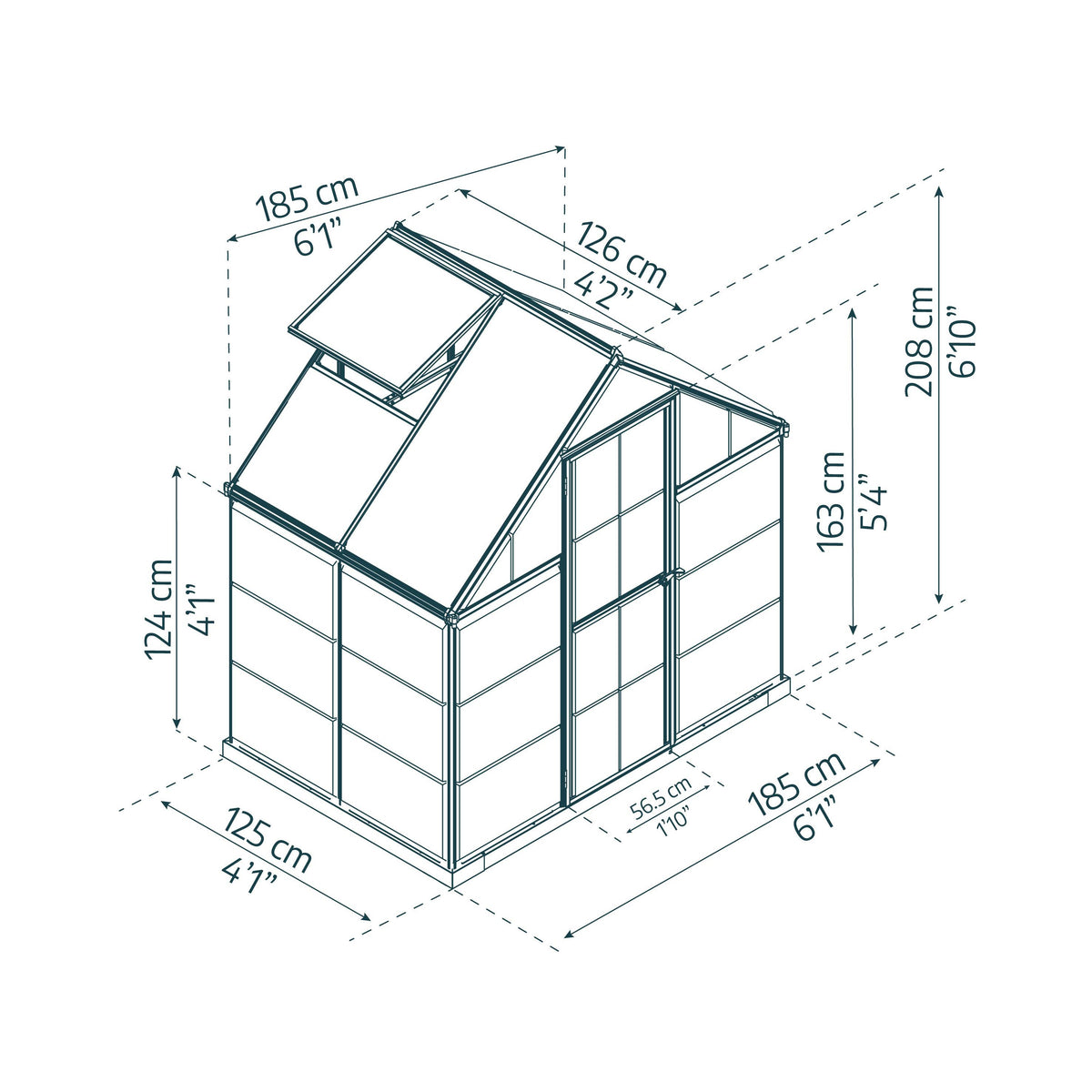 Hybrid Polycarbonate Greenhouse 6 x 4 ft. Grey Frame | Palram-Canopia-Delightful Yard