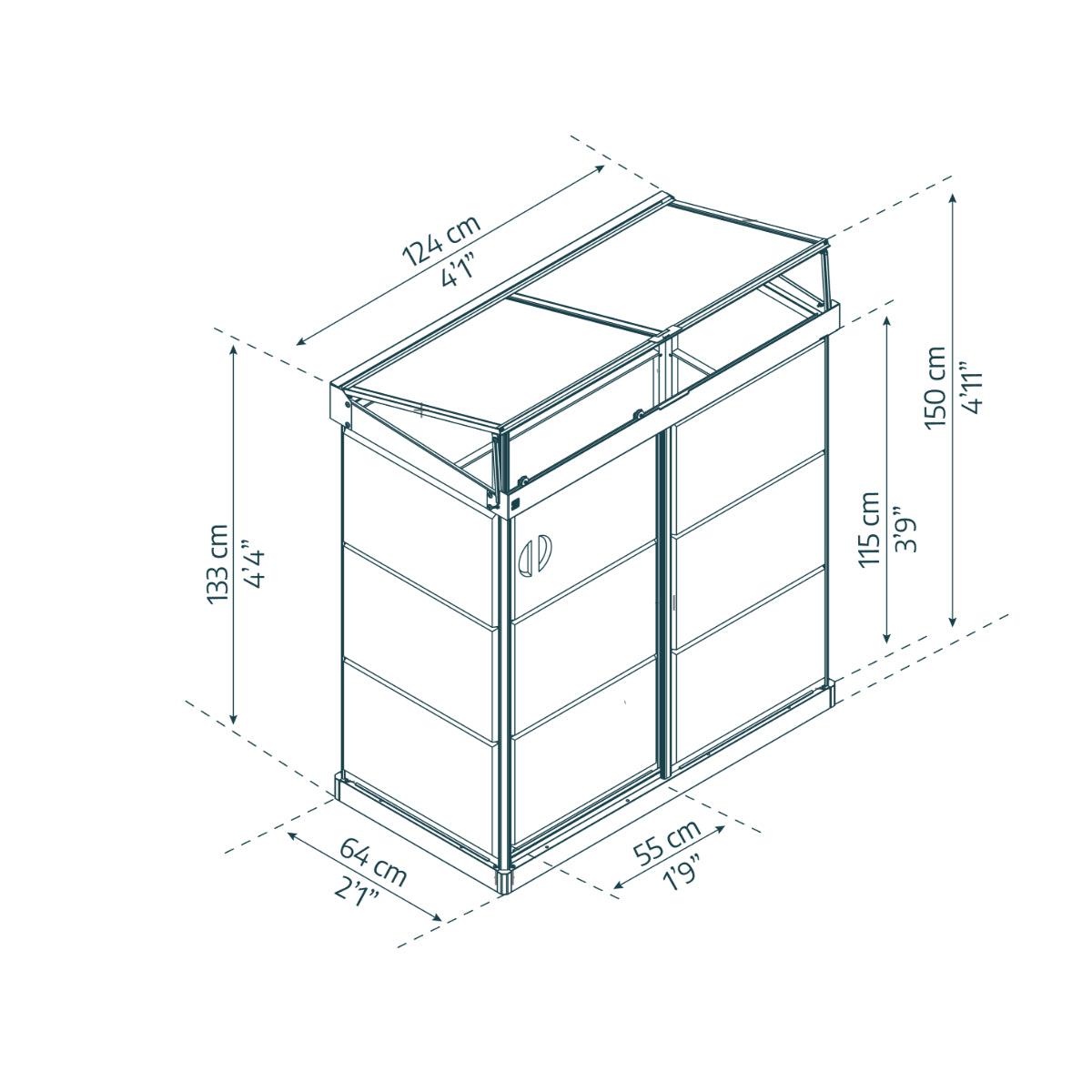 Ivy Polycarbonate Mini Greenhouse 4 x 2 ft. | Palram-Canopia-Delightful Yard
