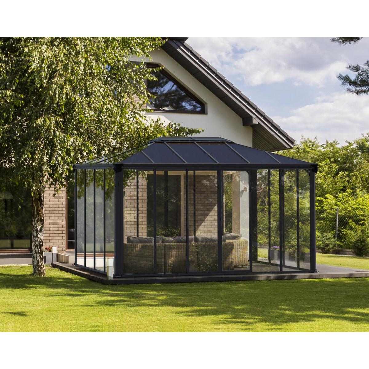 Ledro Enclosed Gazebo Solarium 10 x 14 ft. | Palram-Canopia-Delightful Yard