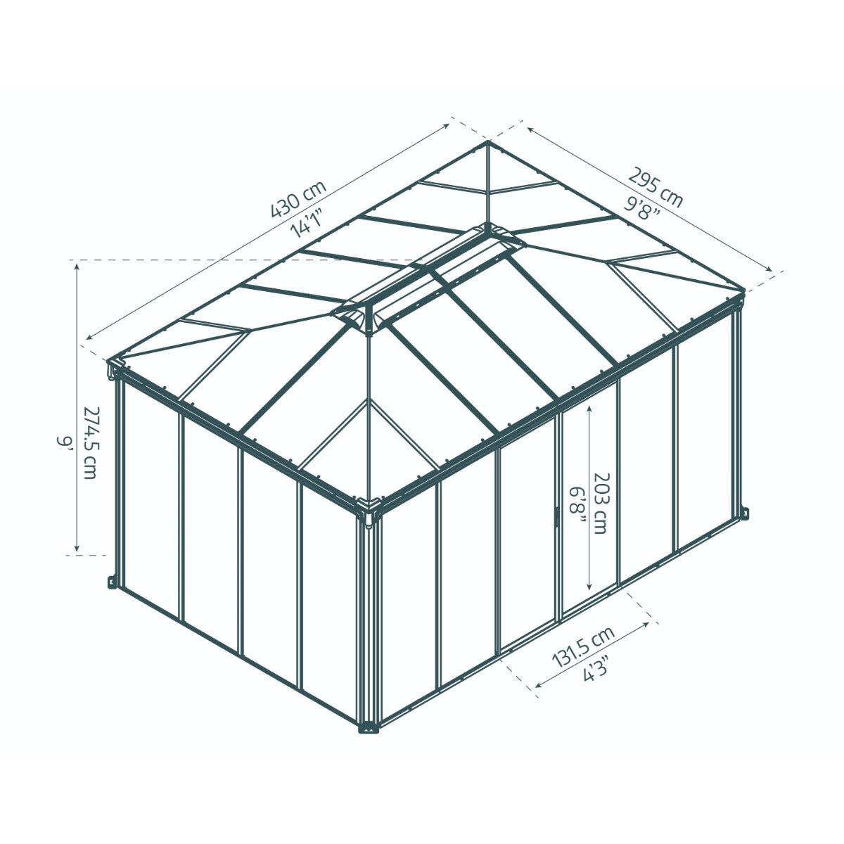 Ledro Enclosed Gazebo Solarium 10 x 14 ft. | Palram-Canopia-Delightful Yard