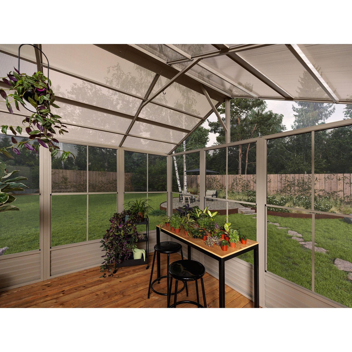 Myrdal Aluminum Solarium Polycarbonate Roof 11 x 14 ft. | Gazebo PenGuin-Delightful Yard
