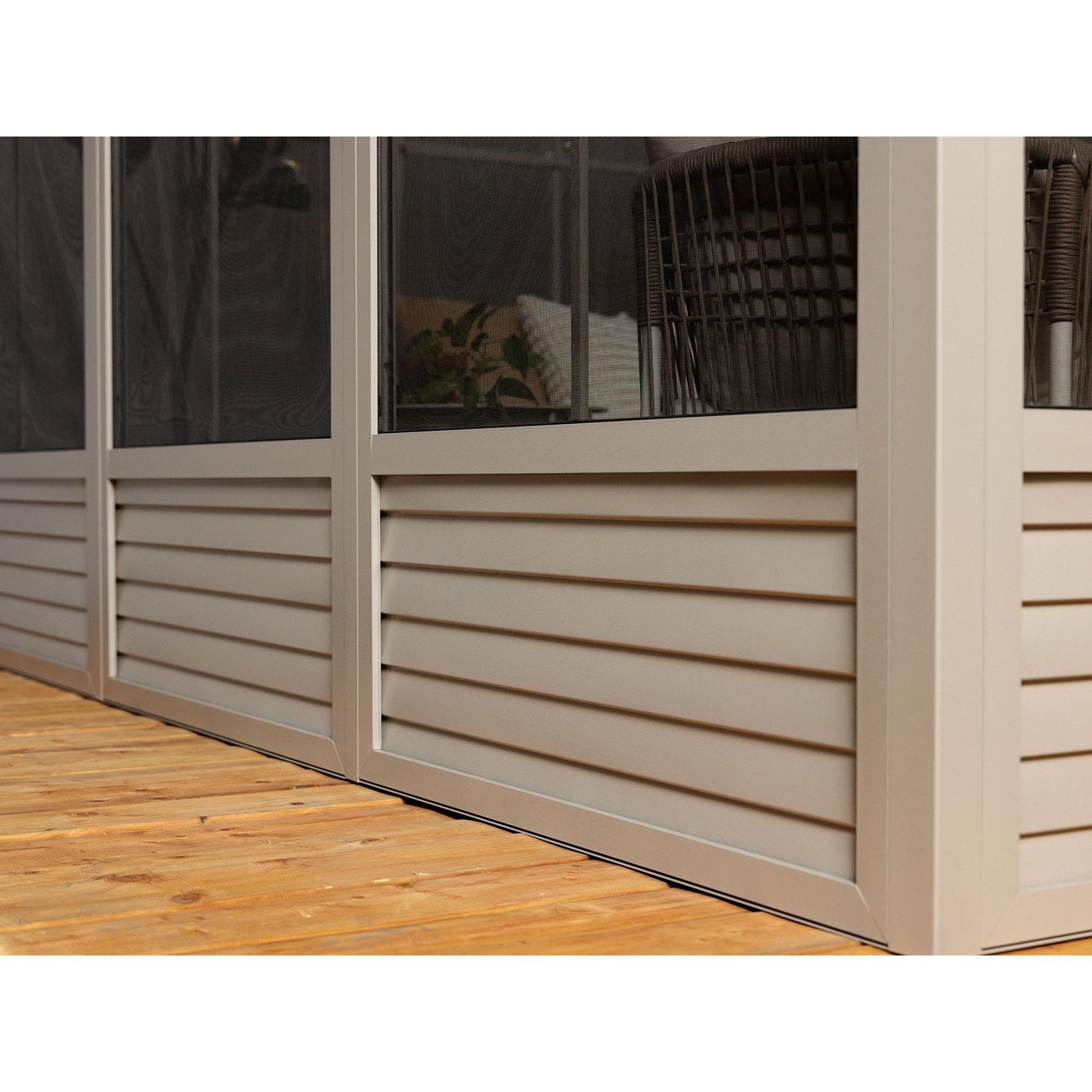 Myrdal Aluminum Solarium Polycarbonate Roof 11 x 14 ft. | Gazebo PenGuin-Delightful Yard