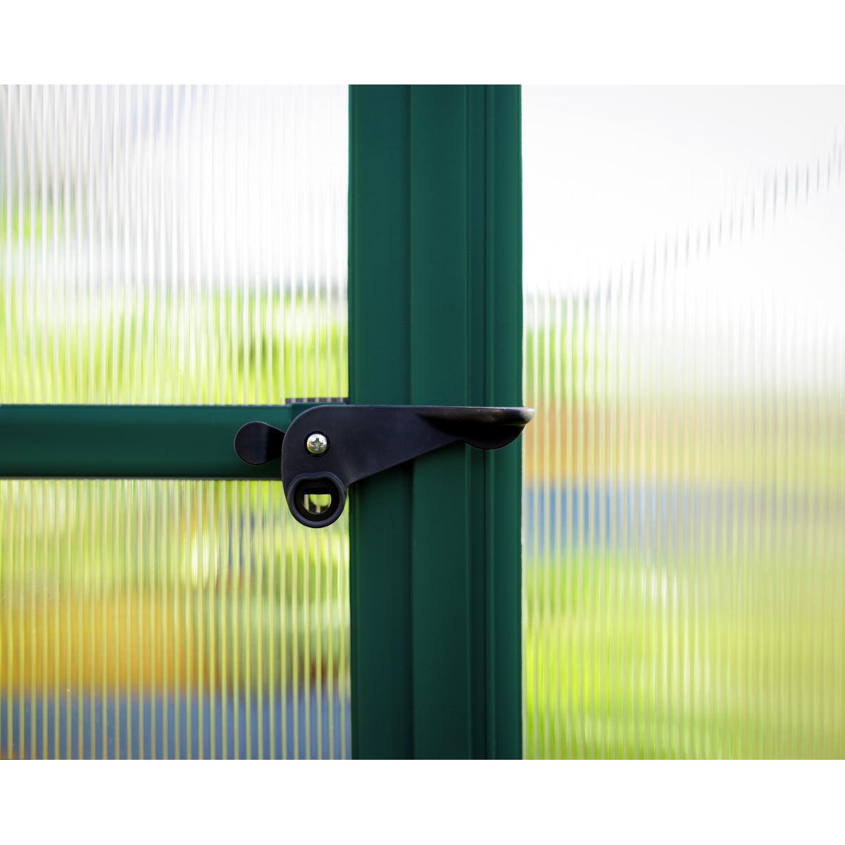 Mythos Polycarbonate Greenhouse 6 x 8 ft. Green Frame | Palram-Canopia-Delightful Yard