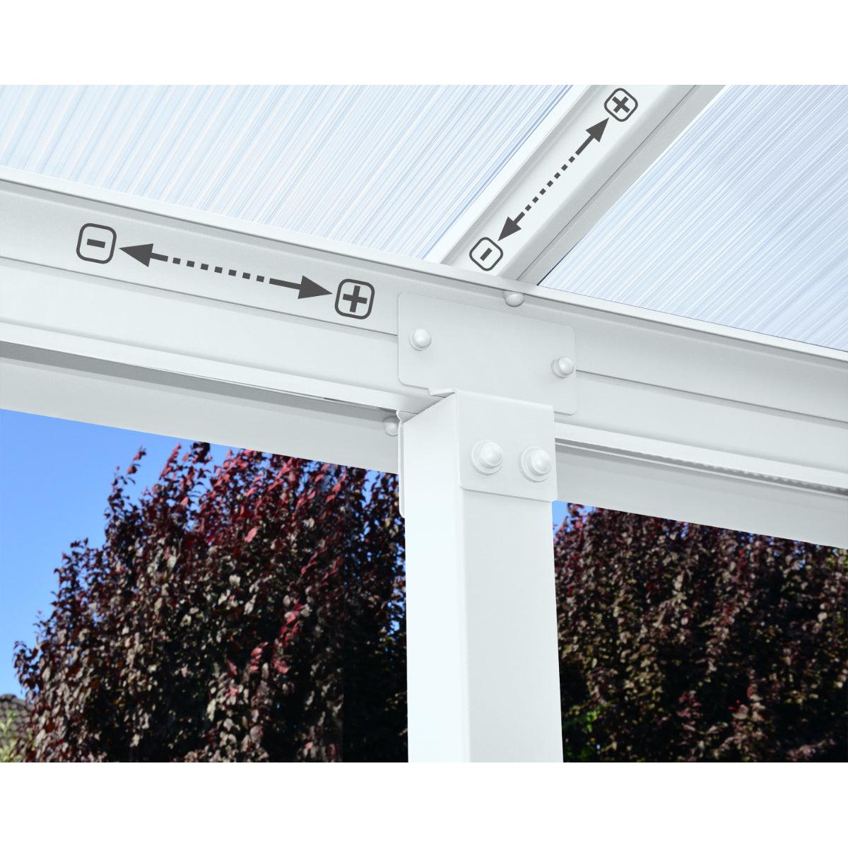 Olympia Aluminum Patio Covers 10 x 30 ft. Clear Panels | Palram-Canopia-Delightful Yard