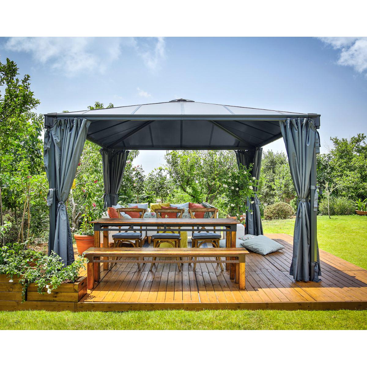 Palermo Aluminum Gazebo 12 x 12 ft. | Palram-Canopia-Delightful Yard