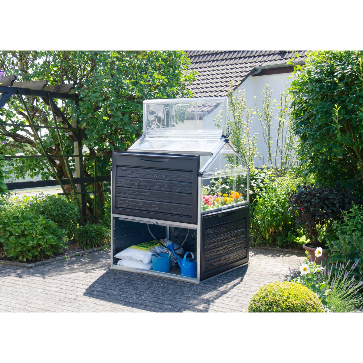 Plant Inn Polycarbonate Mini Greenhouse 4 x 4 ft. | Palram-Canopia-Delightful Yard