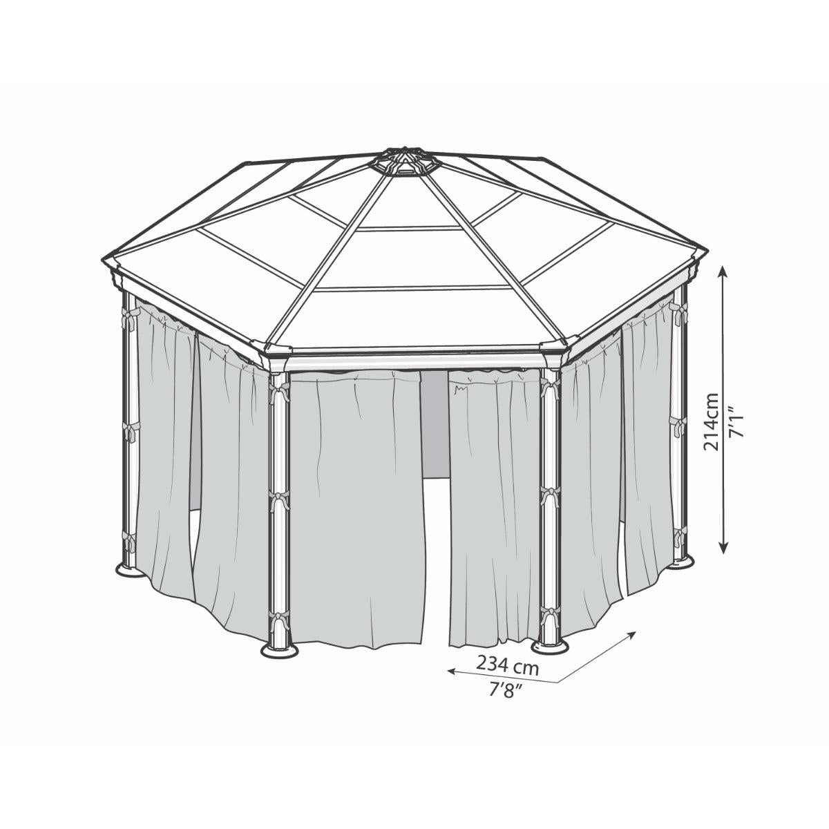 Roma 12 x 14 ft. Gazebo Mosquito Netting Set | Palram-Canopia-Delightful Yard