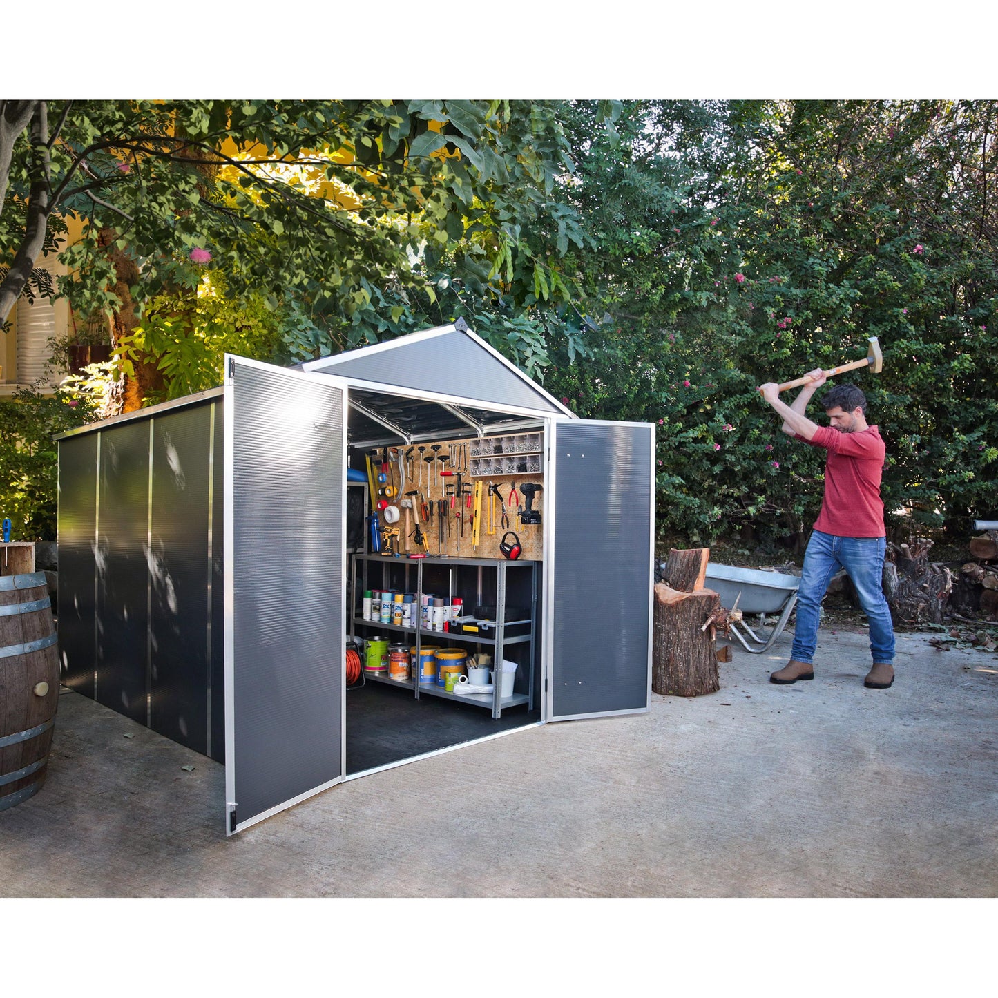 Rubicon Heavy Duty Skylight Shed 6 x 10 ft. | Palram-Canopia-Delightful Yard