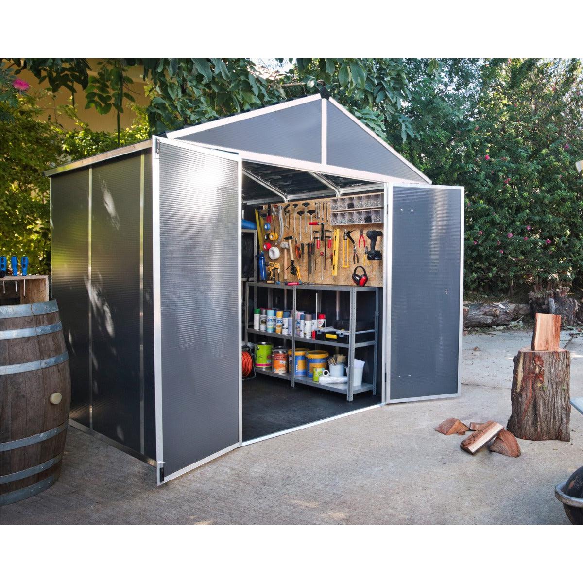 Rubicon Heavy Duty Skylight Shed 8 x 8 ft. | Palram-Canopia-Delightful Yard