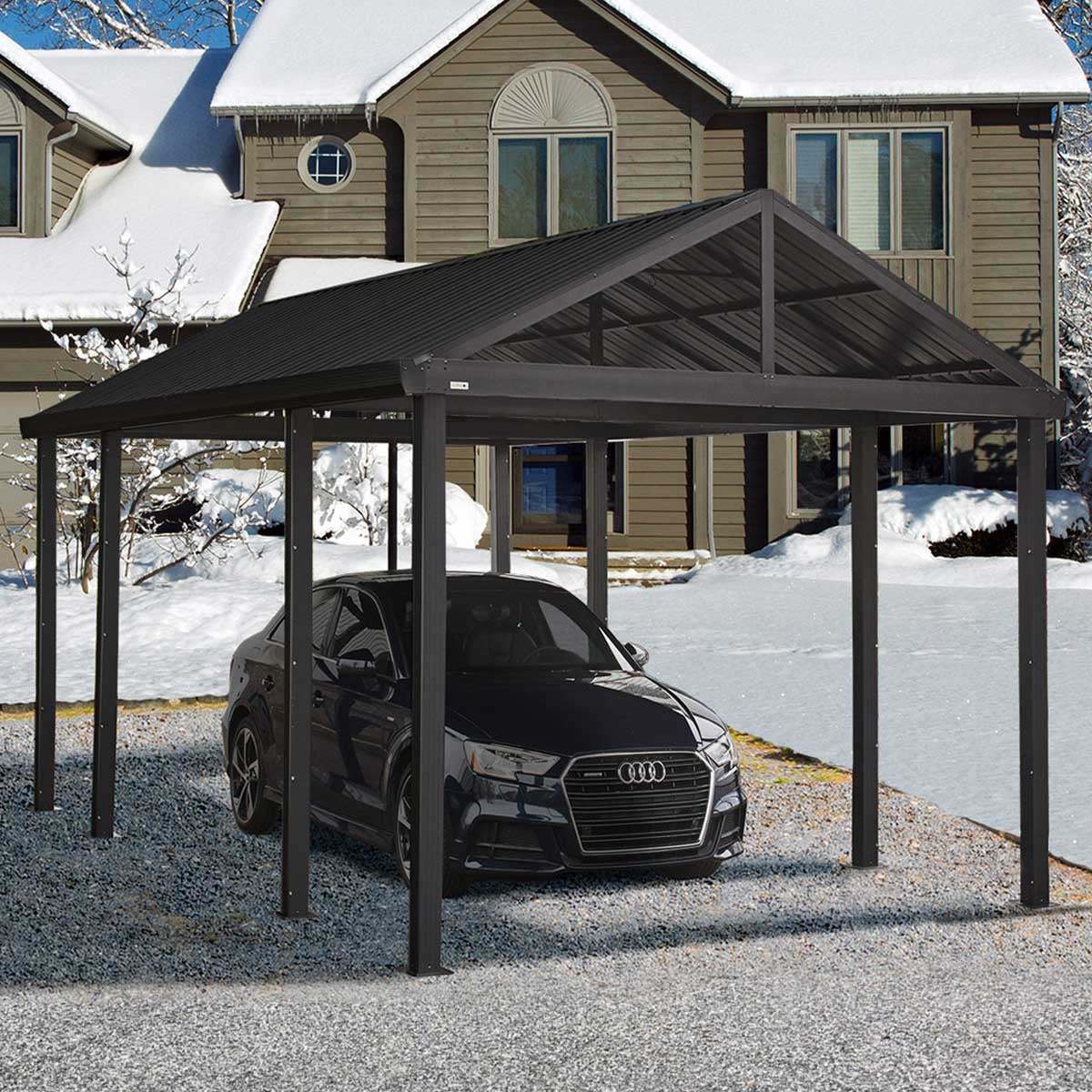 Samara Premium Steel Carport 12 ft x 20 ft | Sojag-Delightful Yard