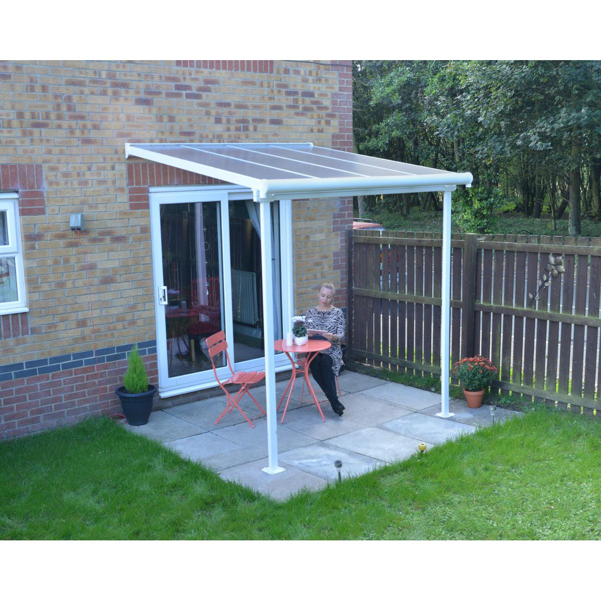 Sierra Aluminum Patio Covers 7.5 x 7.5 ft. Clear Panels | Palram-Canopia-Delightful Yard